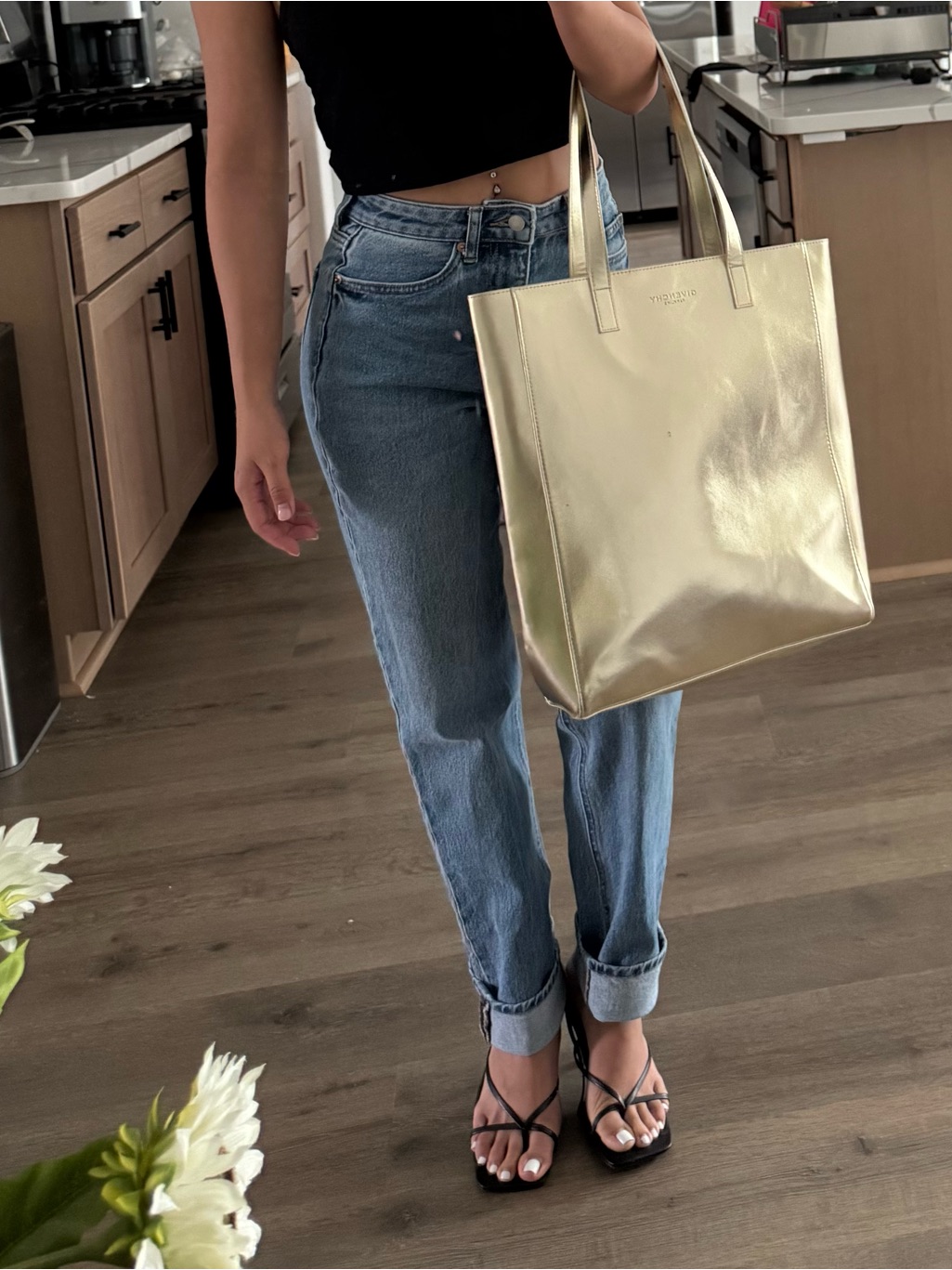 Givenchy Metallic Gold Leather Tote Bag